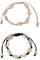 Yolistar 2 Pack Muschelarmband, Handgemachte Stricken Frauen Armband aus natürlicher Kobaltschale, verstellbare Armbänder im Hawaiian Beach-Stil (1 schwarze Schnur, 1 weiße Schnur)