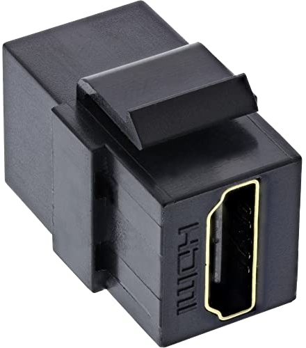 InLine 76202M HDMI Keystone Snap-In Einsatz 4K/60Hz, HDMI A Buchse/Buchse, schwarz
