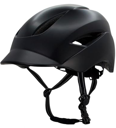 Crazy Safety Aero Fahrradhelm | Helm Kinder für Fahrrad, Skateboard, Inlineskates und BMX-Rad | Fahrradhelm Damen Herren | M 54-58 cm und L 58-61 cm | Fahrradhelm mit Reflexionsgurten (Schwarz)