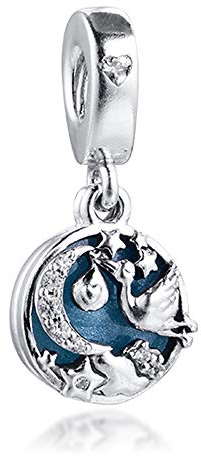 PANDOCCI 2020 Storch & Funkelnde Sterne Perle 925 Silber DIY passt für Original Pandora Armbänder Charme Modeschmuck