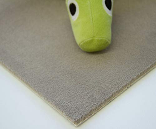 Steffensmeier Velours Teppichboden Palena Meterware | Auslegware für Kinderzimmer Wohnzimmer Schlafzimmer | Taupe, Größe: 100x400 cm