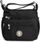 Gelory Lässige Umhängetasche für Damen, Nylon, wasserdicht, verstellbarer Riemen, Reise-Kuriertasche, Schultertaschen und Geldbörsen, Schwarz , Einheitsgröße, Umhängetasche