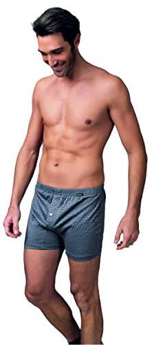 NOTTINGHAM 6 Pezzi Boxer Uomo B416S-B416SX Apertura con Bottoni in Filo di Scozia, Assortito(Blu,Grigio Antracite e Nero), 5/L