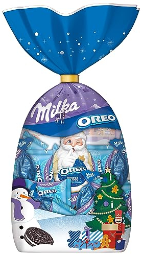 Milka & OREO Weihnachtsmischung 1 x 224g I Weihnachtsschokolade Mix-Beutel Einzelpackung I Weihnachts-Geschenk Schokolade I Süßigkeiten zu Weihnachten aus 100% Alpenmilch Schokolade