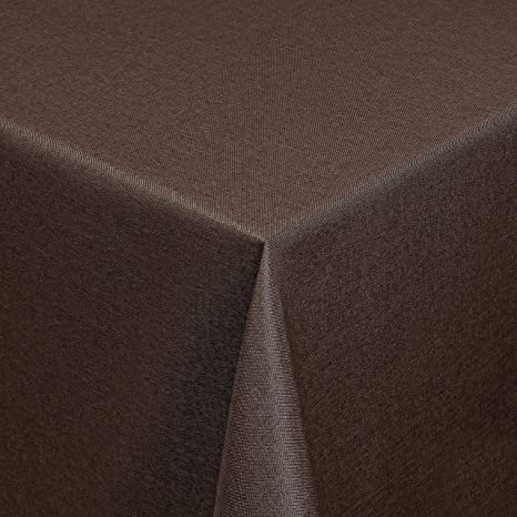 Tischdecke | Dunkelbraun - Eckig - 110x160cm | Gartentischdecke | Outdoor-Decke | Lotus-Effekt | Leinen-Optik | Schmutzabweisend