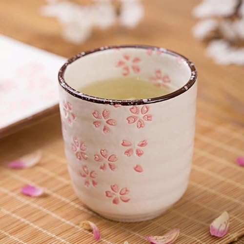 VIRUL Taza de cerámica con diseño de Sakura de Estilo japonés, Taza de té y café, Vasos de Vino, Tazas de Agua, Tazas de Leche, café, Vasos portátiles