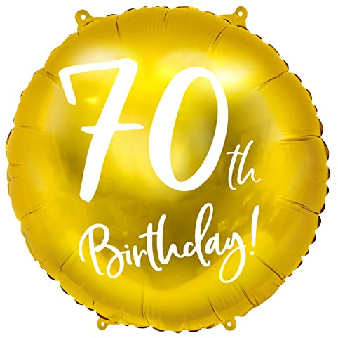 Luftballon 70. Geburtstag Ballon 70 Gold Folienballon 70 Luftballon 70th Birthday Deko 70. Geburtstag Frauen Männer Folienluftballon 45cm Heliumballon Zahl 70