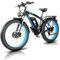 KETELES Elektrofahrrad E-Bike 26“, 4,0“ Fat Reifen E-Mountainbike, 48V 23Ah Lithium Akku, Doppelmotoren, Hydraulische Scheibenbremsen, 21-Gang, All Terrain Ebike fur Erwachsene Herren Damen (blau)