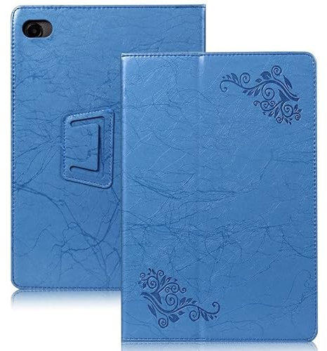 INSOLKIDON Compatible con 10 Alcatel 1T 8082 10 Inch Tablet Funda Protectora de Cuero Bumper Protección Carcasa con Soporte Función, Auto-Sueño/Activación Funda Plegable (Blue)