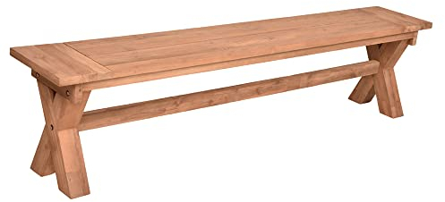 Lomadox Terrassenbank Bank Gartenbank Balkonbank aus recyceltem Teak-Holz, B/H/T: ca. 200/48/35 cm