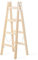 PROREGAL Wood Double Giraffe Holz-Sprossen-Stehleiter mit Sicherheitskette | 2x6 Sprossen | HxB 192x56x122cm | Leiter, Trittleiter, Bockleiter, Sprossen-Doppelleiter, Stehleiter