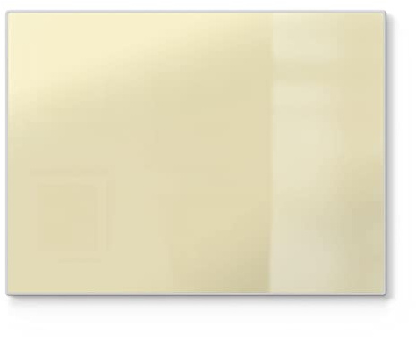 DEQORI Schneidebrett aus Glas | groß 40x30 cm | Unifarben - Beige | Design Schneideplatte für Küche | Frühstücksbrett antibakteriell & rutschfest | Glasplatte & Servierplatte