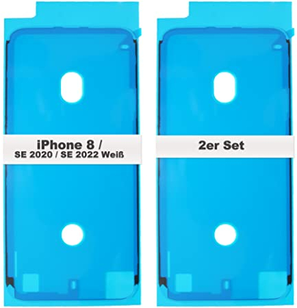 IS-TECK 2er Set Ersatz iPhone 8 SE 2020 2022 Kleber Für Display und Gehäuse Rahmen Dichtung Sticker LCD Wasserdichtung Folie (Weiß)