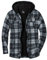zitysport Hemdjacke Herren Hemd Sherpa Fleece Kariert Gefüttert Kapuzenpullover Fleecefutter Mantel Winter Jacke mit Taschen Flanellhemd Kariertes Männer Sweatjacke mit Kapuze(schwarz,L)
