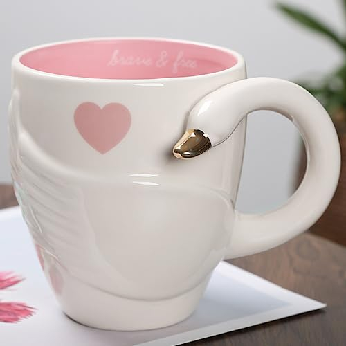Arawat Tazza Cigno Grande 480ml Kawaii 3d Animale Tazza Regalo Per La Fidanzata Tazza Da Tè In Ceramica Porcellana Xxl Tazza Da Caffè Cigno Tazza Deco Tazza Da Tè Caffè Regalo Di Compleanno