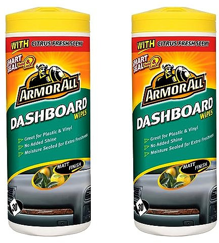 Armor All GAA35030EN Dashboard Wipes Matt Finish 30 Wipes,White Wipes (Pack of 2)