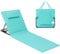 SONGMICS Lettino da Spiaggia, Sedia a Sdraio, Lettino Prendisole, Cuscino, Schienale Inclinabile, Portatile con Manico, per Campeggio Giardino Piscina, 158 x 55 cm, Blu Turchino GCB151C01