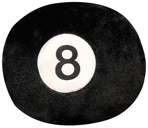 SMELEYOU 8 Kugelkissen Schwarze Billard 8 Ball Plüsch Kissen runde gefüllte Sofa Kissen werfen Sie Kissen für Wohnkultur 35 cm, Haushaltszubehör