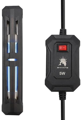 Aquarium UV Licht, Aquarium UV Sterilisator Licht, Aquarium Tauch LED UV Filter, Wasserdichtes UV Desinfektions Aquarium Licht, Water Clean Lamp Tauchlicht für Wasser Aquarien, EU Stecker (5 W)