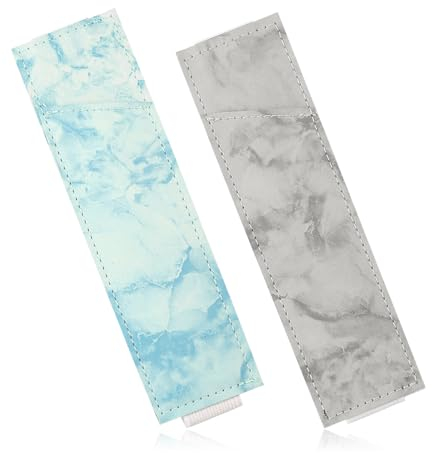 Luckious 2 PCS Elastic Band Pen Holder - Keep Your Pens Handy and Stylish with Grey and Blue Options!