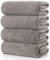 Lumimi Lot de 4 serviettes de bain super douces, absorbantes, légères, sèches, durables pour salle de sport, plage, voyage, 139,7 x 68,6 cm (L x l), gris marron élégant