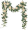 SHACOS 2er Set (4,0 Meter) Künstliche Blumengirlande Hochzeit Rosengirlande Künstlich Rose Vine Girlande Kunstblumen Hängende Girlande für Hochzeit, Dekoration(Champagner)