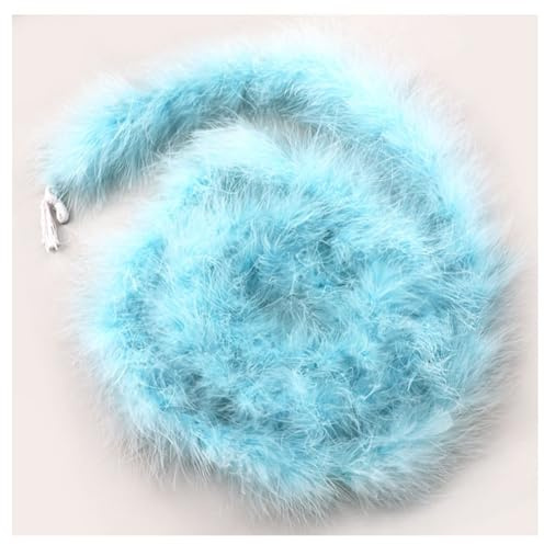 Hrlace 2 Meter Marabu Federboa Natürliche Truthah Feder Boa Flauschige Marabu Boa Feder Girlande Weihnachtsgirlande für DIY Basteln Hochzeit Weihnachten Tanzen Party Dekorationen 16g Hellblau
