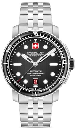 Swiss Military Hanowa Maitre PLONGEUR Automatik Herrenuhr mit Saphirglas und 2 Bändern