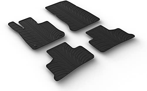 AROBA GL0517 Design Gummi Fußmatten kompatibel mit Mercedes GLC X254 ab BJ. 06.2022> erhöhter Rand 4 TLG Farbe Schwarz Gummimatten Automatten passgenau