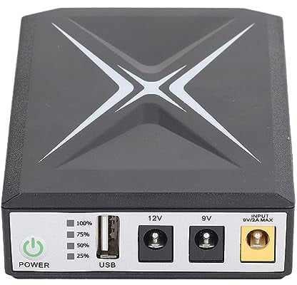 Mini UPS Battery Backup with DC Line,Built-in 10400mAh Rechargeable UPS Uninterrupted Power Supply for Router,Modem,Input DC or USB Output USB 5V DC 5V 9V 12V