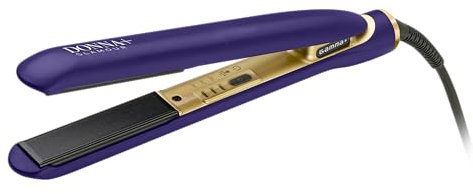 GAMMAPIU' Plancha para el pelo mujer +, hierro, cerámica con polvo de diamante, efecto liso a largo plazo, 3 temperaturas, calentamiento rápido, apagado automático, violeta mate