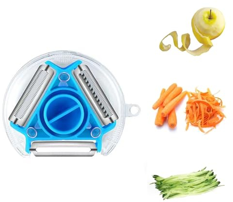 Pelador 3 En 1 Multifuncional, Pelador De Frutas Y Hortalizas, Pelador Zanahorias Cortador De Verdura, Para Todo Tipo De Frutas Y Verduras Cuchillas Dentadas Para Juliana/Pelador De Tomate.