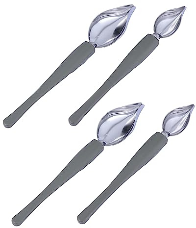 Garneck 4stücke Teiliges Edelstahl Dekorierlöffel Für Kuchen Desserts Und Saucen Praktisches Küchenwerkzeug Mit Gebogenem Griff Für Anrichten Und Dekorieren