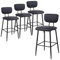 Nusetx Tabouret de Bar Lot de 4 Chaise de Bar avec Dossier et Repose-Pieds, Tabourets Haute pour Cuisine Salle à Manger Bistro, Chaise 65 cm de Haut, Noir