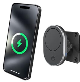 Wireles Charger Magnetische Handyhalterung – Kfz-Handyhalterung mit AMPS-Montageplatte – Ständer kompatibel mit iPhone 14/15/16/17/Samsung, schnelles Aufladen (Bohrsockel AMPS-Platte)