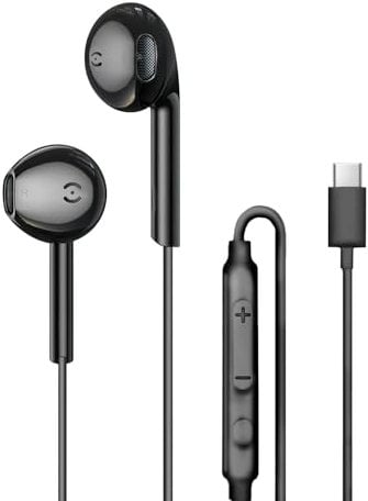 MAS CARNEY Cuffie Tipo c TH9, Auriculares con Filo USB c con Mic, cuffie Type c compatibles con iPhone 15 16 17 iPad, Samsung Galaxy S25 S24 S23 A55 A53, Pixel, Xiaomi, Honor, OPPO Vivo