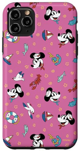 iPhone 11 Pro Max Disney Sailor Mickey & Minnie Cute Pink Nautical Pattern Case