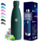 Grsta Gourde Isotherme, Gourde 1l, Gourde Inox, 24h Froid & 12h Chaud, Gourde sans Bpa, Double Vide, Gourde Metal, Gourde Sport, Facile à Transporter, Bouteille d'eau pour Aptitude, Randonnée, Camping