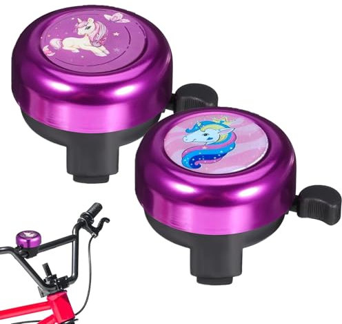 2 Stück Fahrradklingel Kinder Mädchen Klingel Laufrad Fahrradklingel Kinder Jungen Einhorn Kinderfahrrad Klingel für Fahrrad Roller Dreirad Laufrad - Fahrrad Zubehör