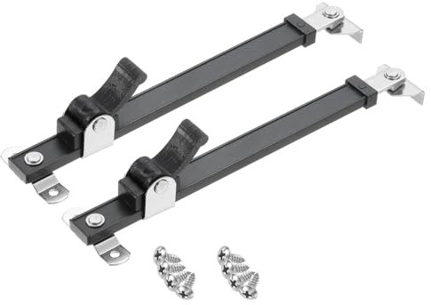 sourcing map 2Pcs 13.5 Inches Window Hinges, Stainless Steel Casement Window Stays, Adjustable Friction Stay Hinges Window Brace with Screws, Black