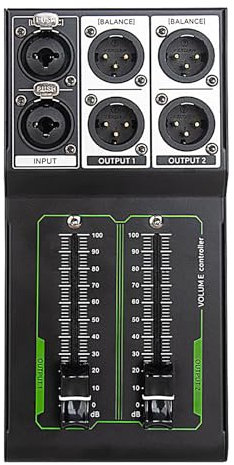 Passive Volume Control: Studio Monitor Controller, Passive Volume Controller | 1 in 2 out Distributor Lossless Mixer Volume Control Fader Control