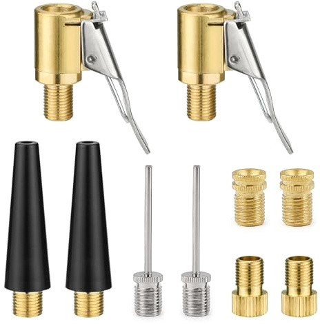 FL HUA Kit adaptateur de gonflage de pneu, mandrin à air et adaptateur de pompe à vélo, kit adaptateur de valve compatible avec Presta, Schrader, voitures, vélos, ballons de sport et gonflables