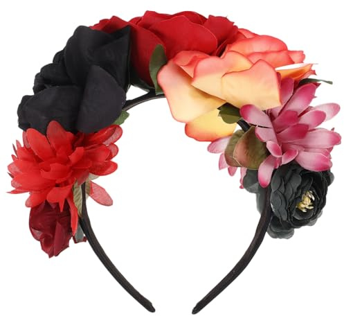 NUOBESTY Halloween Haarband Mit Rosenblume Damen Stirnband Für Party Dekoration Leichtes Kopfschmuck Accessoire Für Festivals Und Fotos