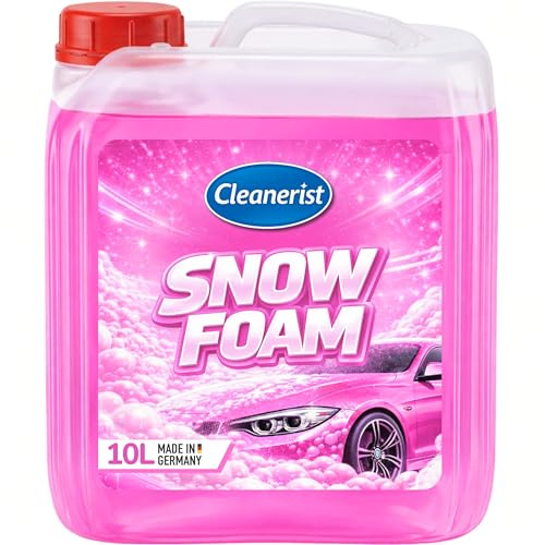 Cleanerist | 10L Schiuma Attiva Auto Rosa - Detergente Prelavaggio Concentrato per Lancia e Foamer - Snow Foam Autolavaggio Moto & Camper - Shampoo Schiumogeno Estremo - Agrumi