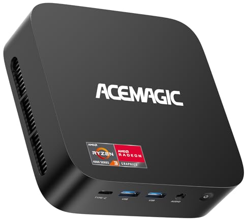ACEMAGICIAN K1 Mini PC, AMD Ryzen R2544 (fino a 3,7 GHz,4C/8T), Win11 Pro | 16 GB DDR4 512 G SSD Micro Desktop computer, Triplo Display DP 1.4+HDMI 2.0+USB3.2 Type-C/WiFi 5/BT4.2 Per l'ufficio
