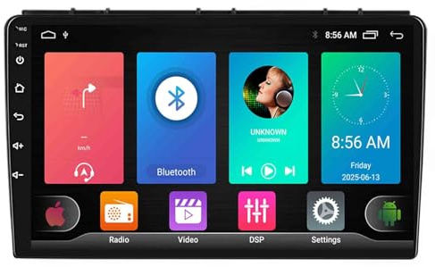 Android 15 Radio de Coche para Saab 93 9-3 2 2007-2011 con Carplay Android Auto Pantalla Táctil de 9 Pulgadas con FM RDS/DSP/Controles del Volante(8core(2G+32G))