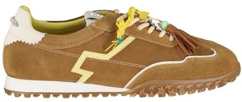 GIO+ Cielo Damen-Sneakers aus braunem Wildleder, abnehmbarer Charm, braun, 37 EU
