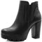 Allegra K Stivali Chelsea da donna con tacco alto e plateau e cerniera, Nero, 40.5 EU
