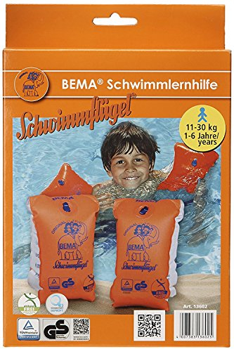 BEMA® Original Schwimmflügel, orange, Größe 0, 11-30 kg, 1-6 Jahre (3 Paar)