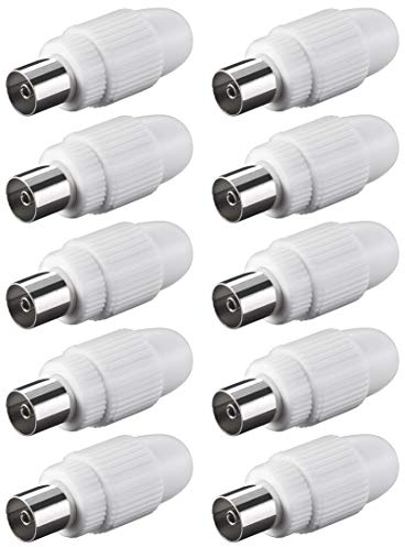 10 Stück Koax Buchse TV SAT Koaxial Antennenstecker Kupplung Schraubbefestigung
